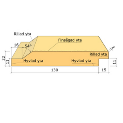 ENKELFAS VALBO TRÄ FALS 22x145x5400 GRUN, G4-2 CMP-G GRAN