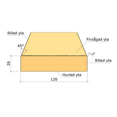 YTTERPANEL 28X120X4800 GRUND VIT
