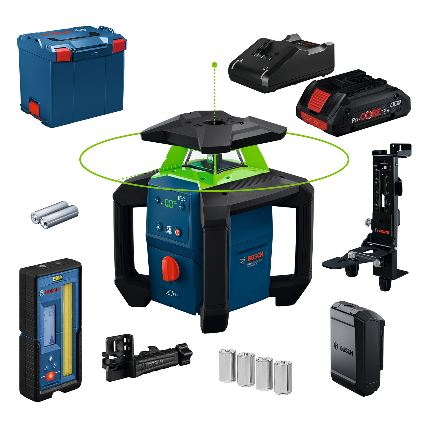 Pyörivä laser Bosch PRO GRL18V-4-34CVG 4,0Ah L-Boxx kiinnike