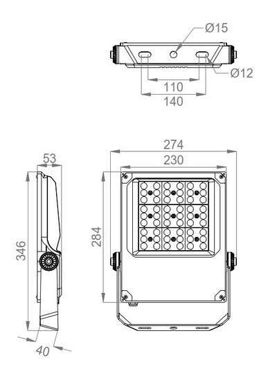 Valonheitin Onnline Onnflood Multi 7500-15000lm 100W 3CCT IP65