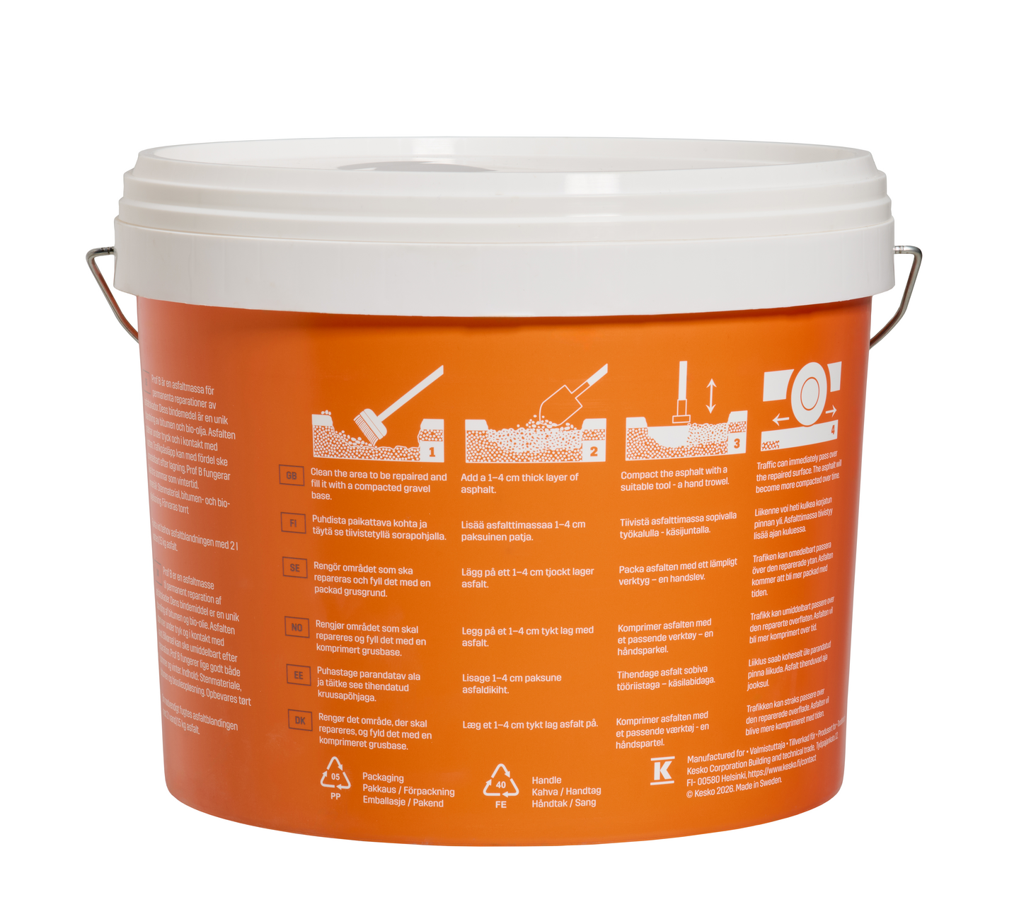 Asfaltinpaikkausmassa PROF B 15kg