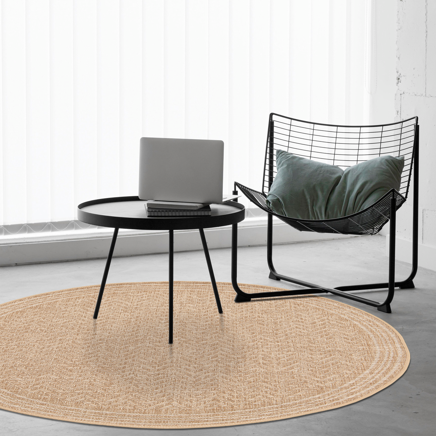 Sisä/ulko matto CELLO Marna 120cm pyöreä beige