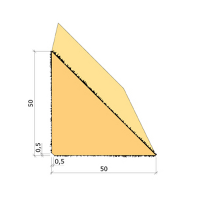 TREKANTSLÄKT G4-2 GRAN 50X50