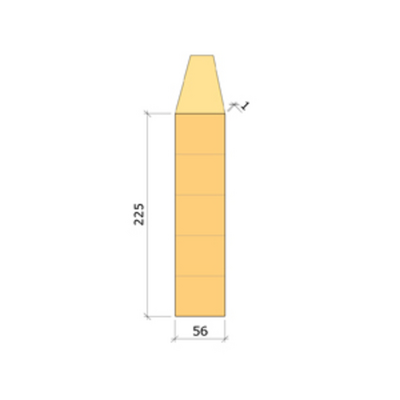 LIMTRÄBALK  56X225 12,05M GRAN