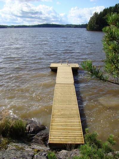 Laituri Savorak Sauna 1: 9,6 m, 2,4 x 1,1 m + 1,12 x 8,36m, Tee se itse -paketti