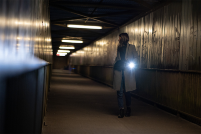 Taskulamppu Ledlenser K6R Safety harmaa 400lm ladattava