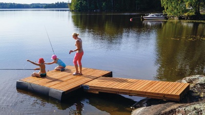 Laituri Savorak Sauna Moduli: 6,1 m, 2,75 x 2,2 m + kävelysilta 1,12 x 4 m