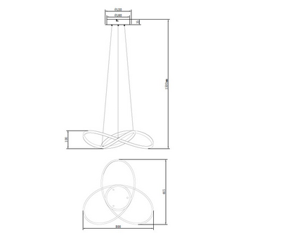 Riippuvalaisin TRIO Mansa led 50cm 36W 4200lm 4000K mattavalkoinen