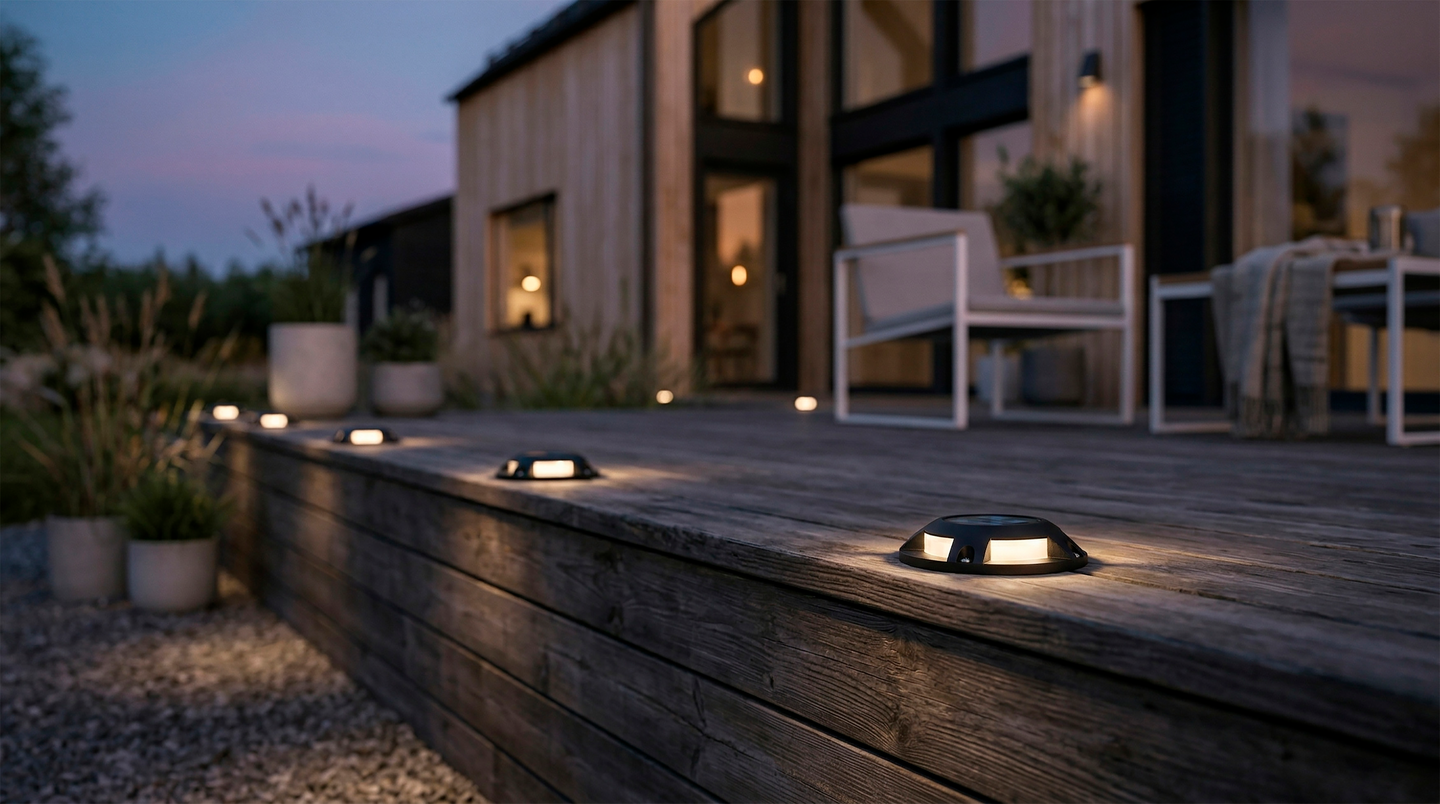 Terassi- ja laiturivalaisin aurinkokennolla IP67