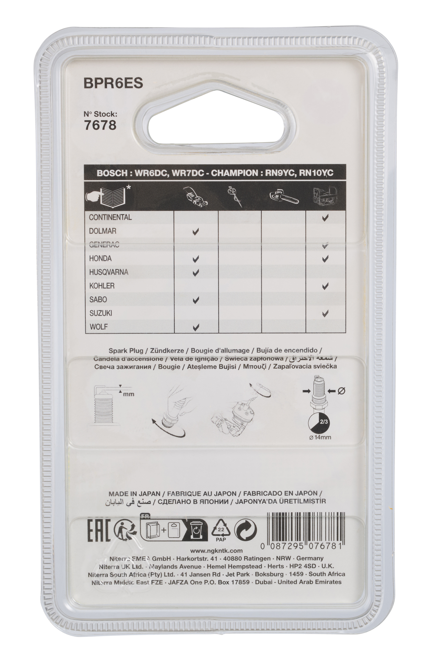 NGK sytytystulppa BPR6ES