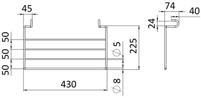 Pyyhekuivain tarvike Rej Design Pivo-hylly 40 musta