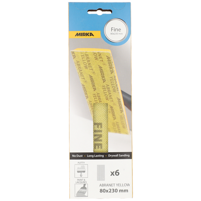 Hiomaverkko Mirka Abranet Yellow 80x230mm hieno 6kpl