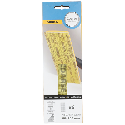 Hiomaverkko Mirka Abranet Yellow 80x230mm karkea 6kpl