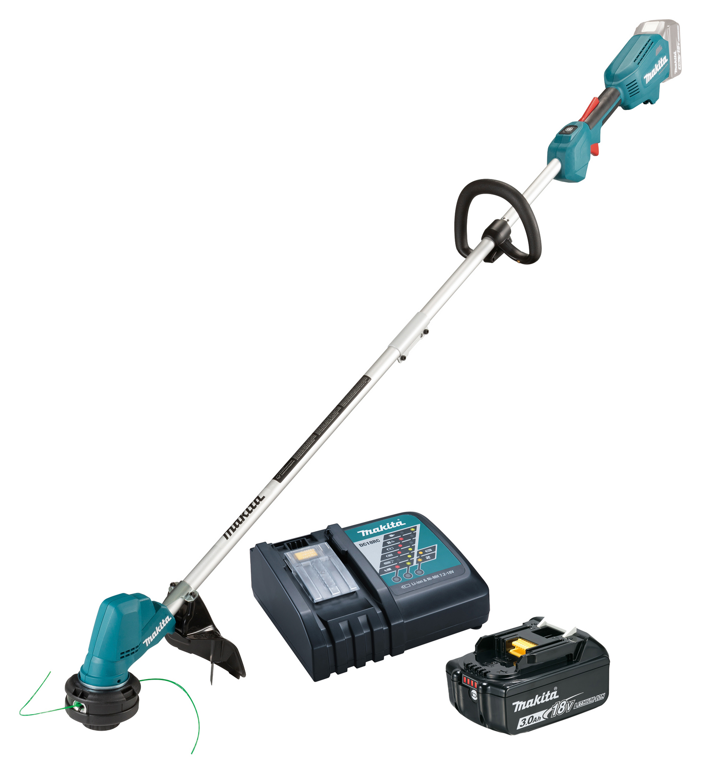 Akkuruohotrimmeri Makita DUR192LZ 18V + 3Ah akku ja laturi