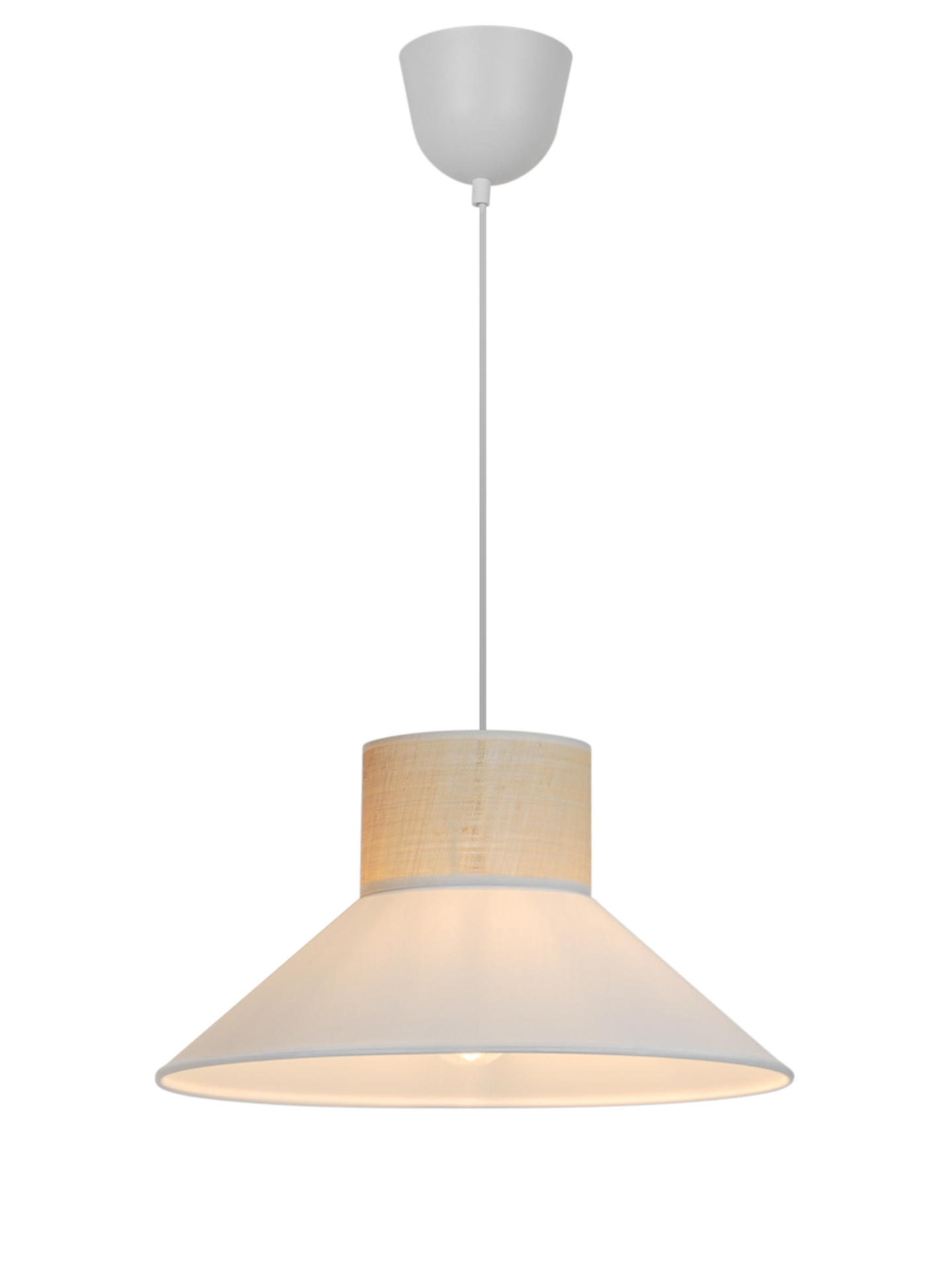 Riippuvalaisin Heat Raffia 40cm olki/kangasvarjostin E27