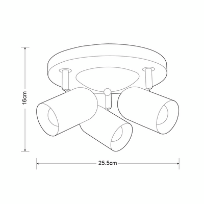 Kattospotti Heat Beaker 3-osainen musta E14x3