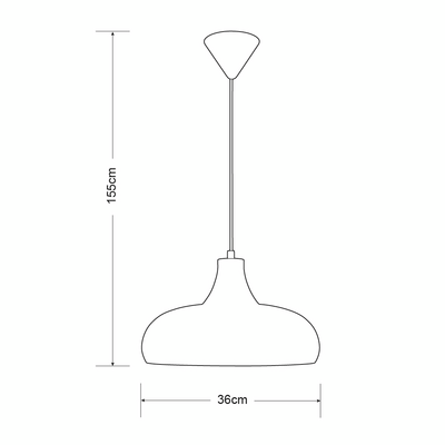 Riippuvalaisin Heat Fungus 36cm metallinen E27