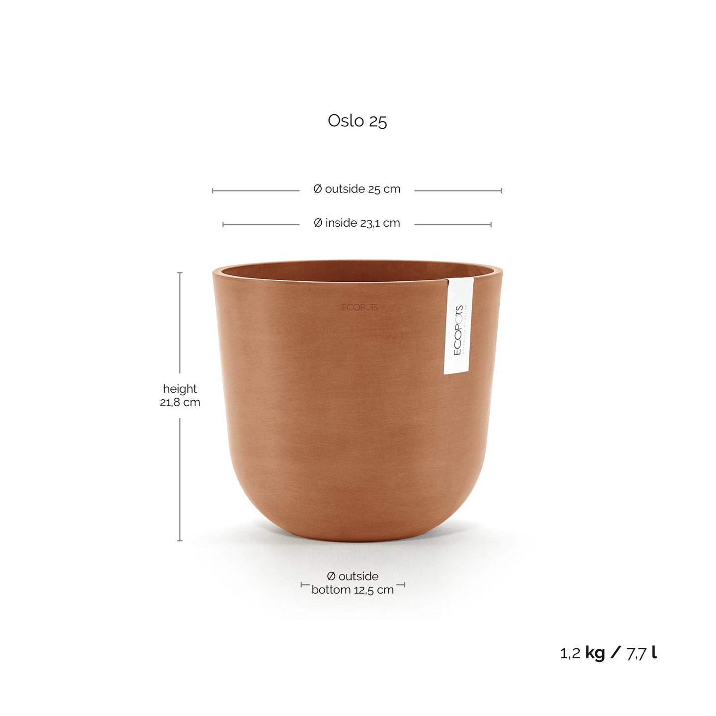 Ruukku Ecopots Oslo 25cm terracotta
