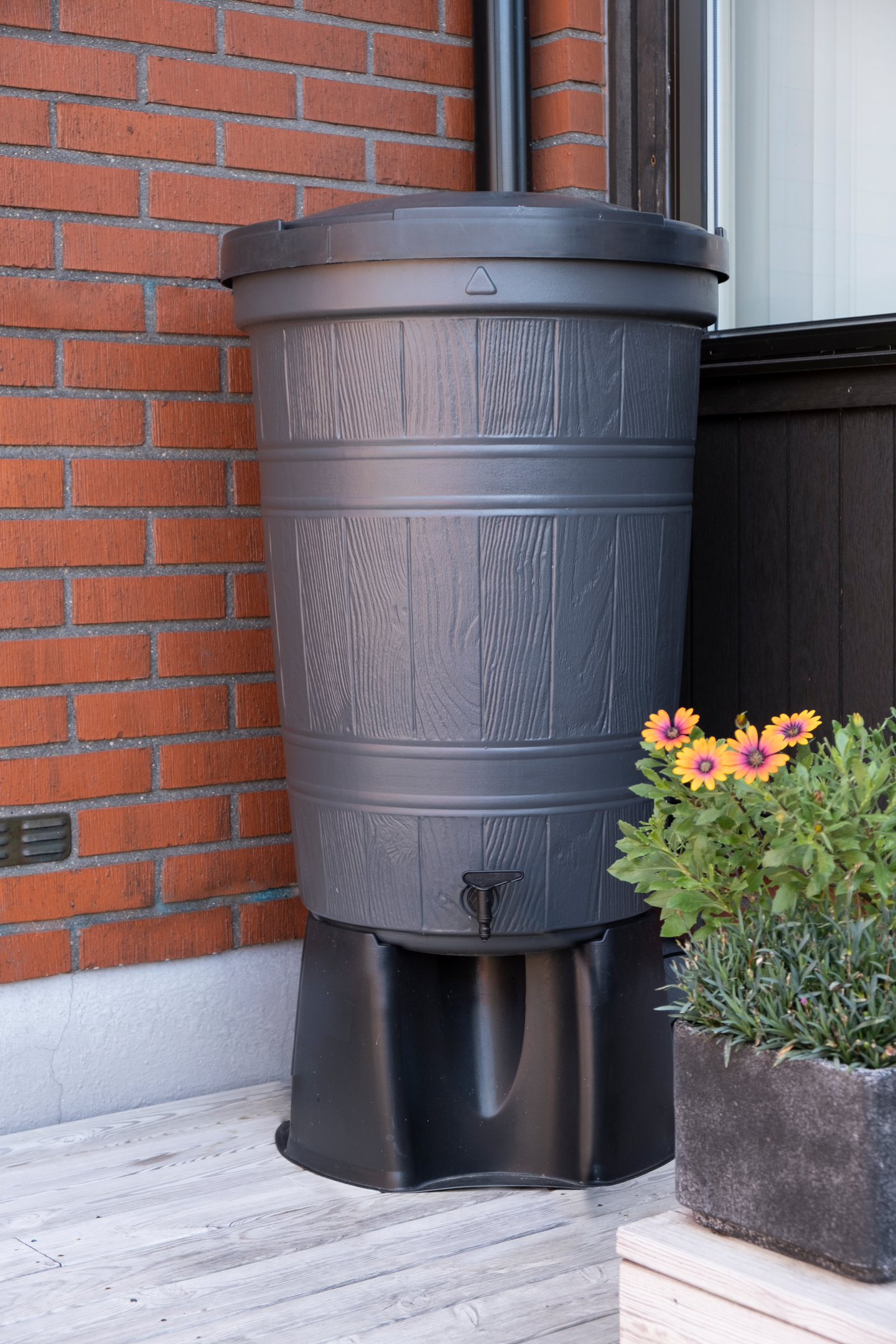 Vesitynnyri 200l Greenline harmaa hanalla ja kannella