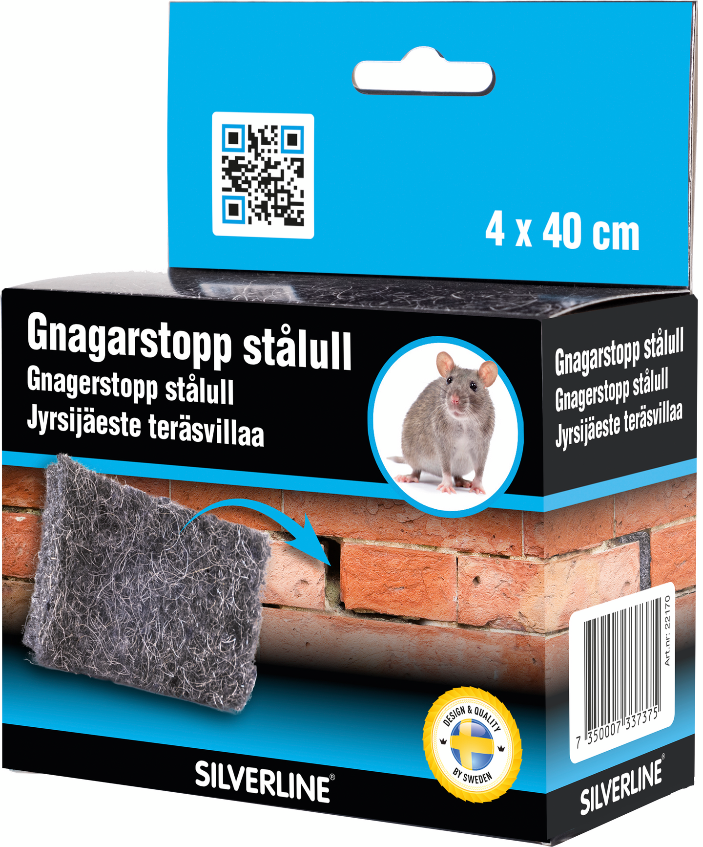 Teräsvilla hiiri ja rotta 4x40cm