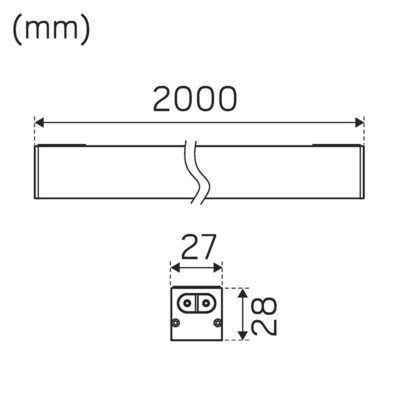 Pinta-/ripustusvalaisin Hide-a-Lite Flexline 2930lm 38W 27/3/4K Bl