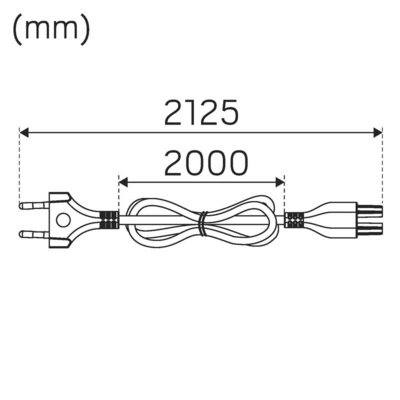 Sähköinen lisätarvike Hide-a-Lite Flexline Kytkentäjohto Suora 2m Wh