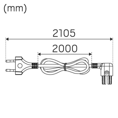 Sähköinen lisätarvike Hide-a-Lite Flexline Kytkentäjohto 90ast 2m Bl
