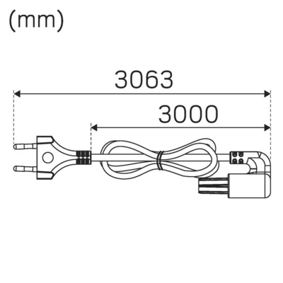 Sähköinen lisätarvike Hide-a-Lite Flexline Kytkentäjohto Riippuva 3m Bl