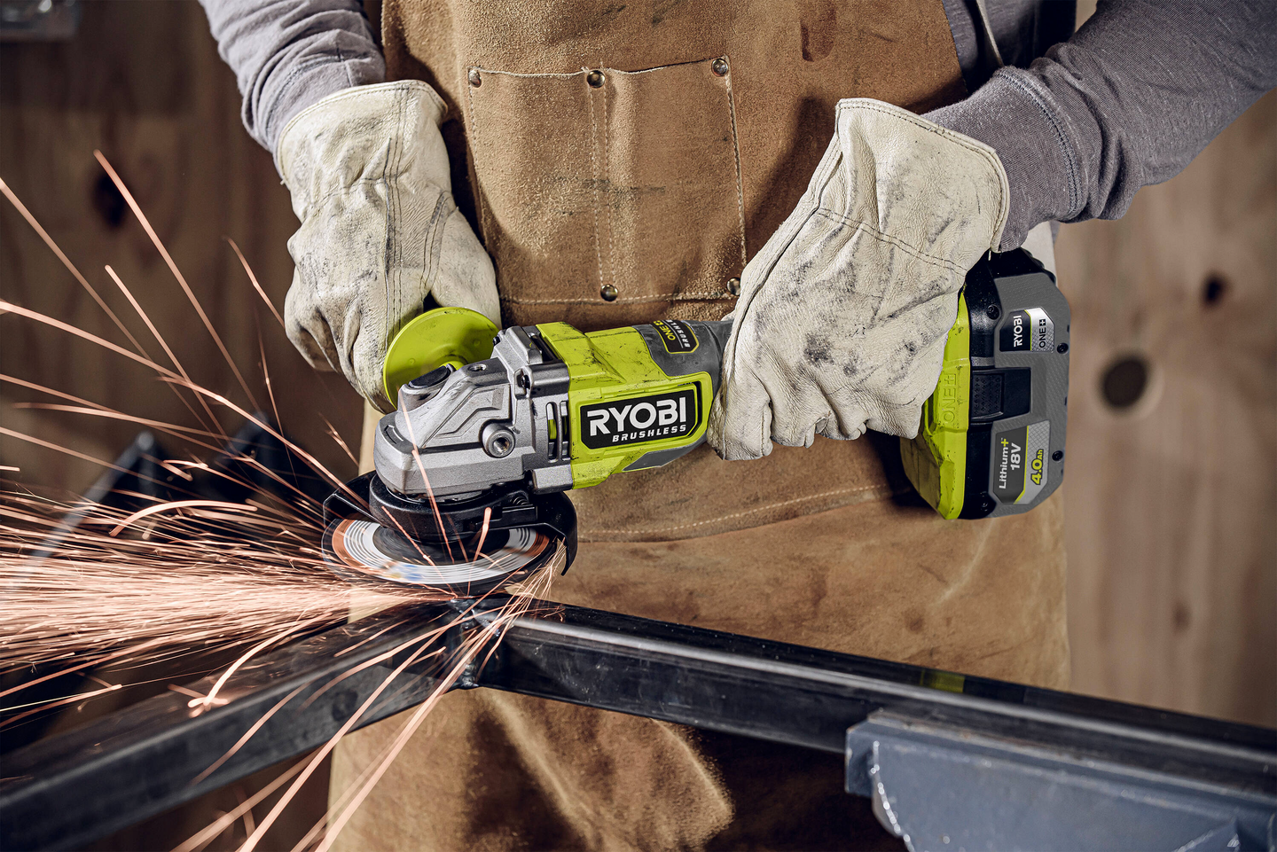 Akkukulmahiomakone Ryobi RAG18BL-1X40GP 18V ONE+ 4,0Ah