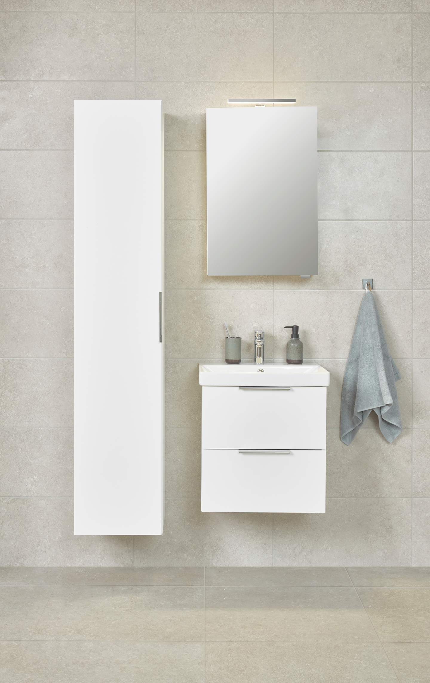 Allaskaappi Cello Tide 59cm valkoinen vedenkestävä