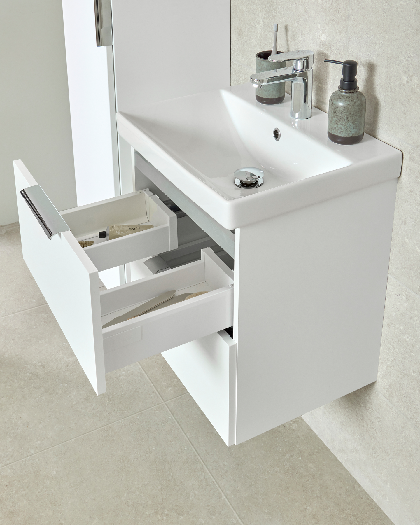 Allaskaappi Cello Tide 59cm valkoinen vedenkestävä