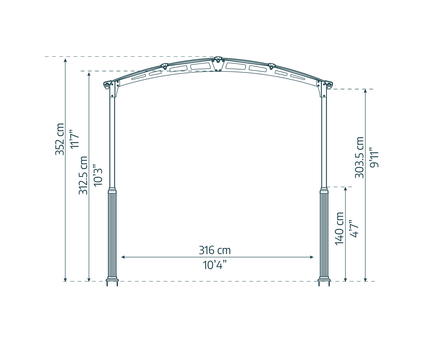 Autokatos Canopia Alpine 3,6x13m harmaa