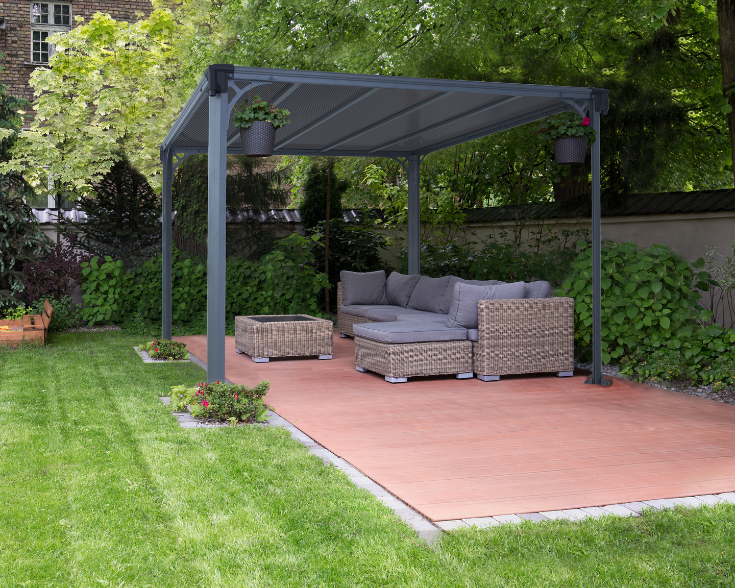 Pergola Palram Milano 3000 309x309x225cm harmaa