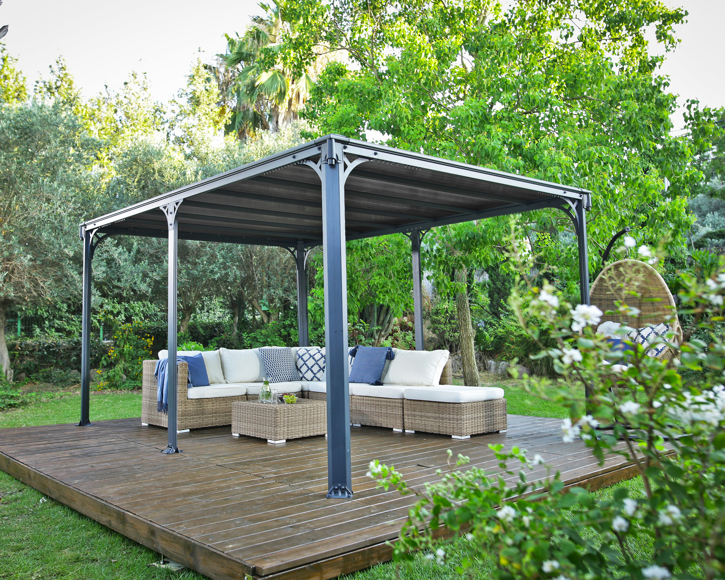 Pergola Palram Milano 4300 426x309x225cm harmaa