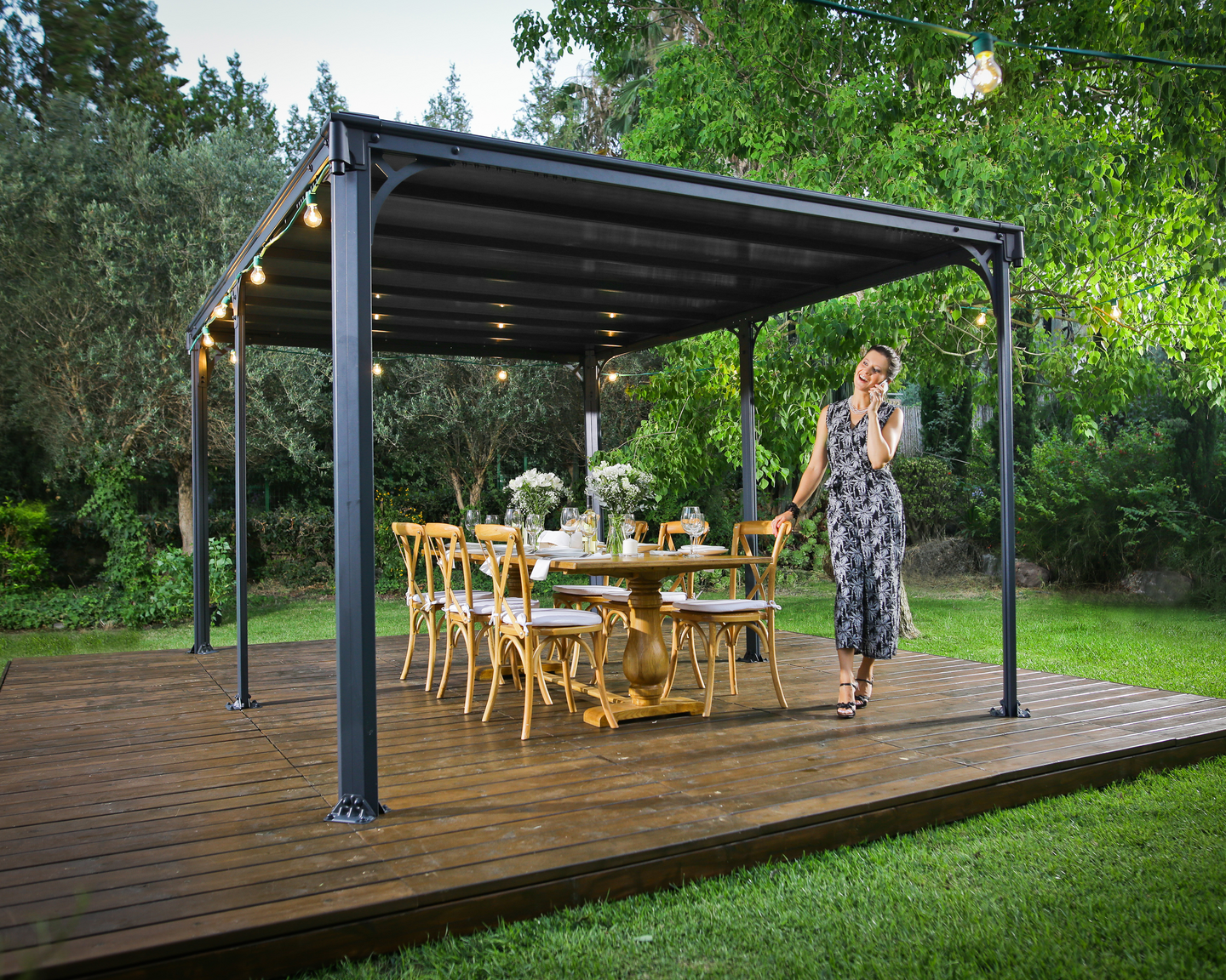 Pergola Palram Milano 4300 426x309x225cm harmaa