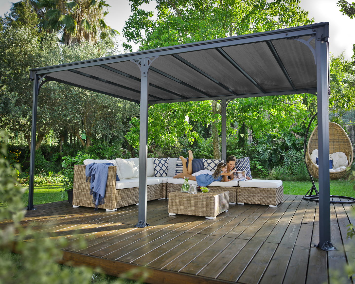 Pergola Palram Milano 4300 426x309x225cm harmaa