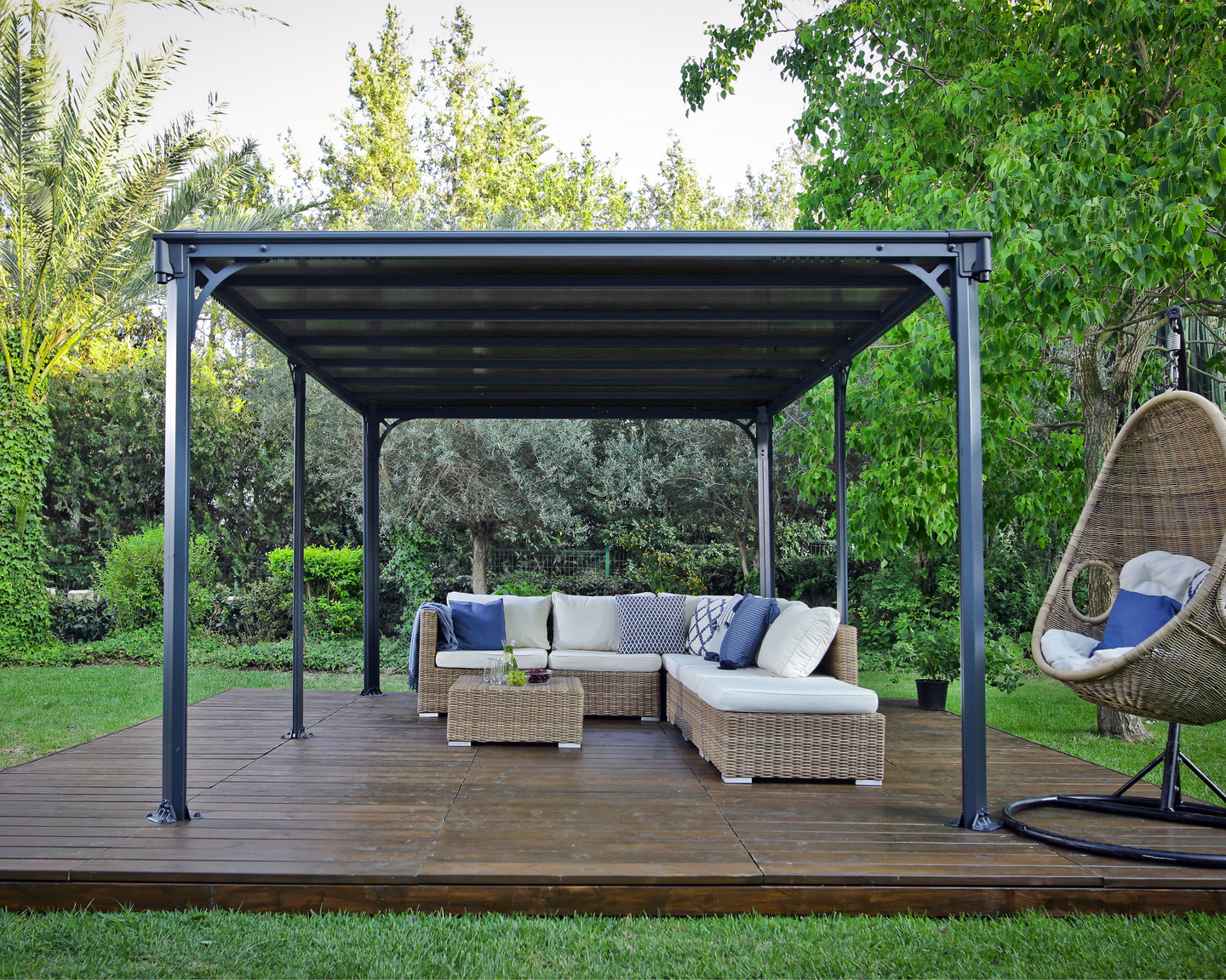 Pergola Palram Milano 4300 426x309x225cm harmaa