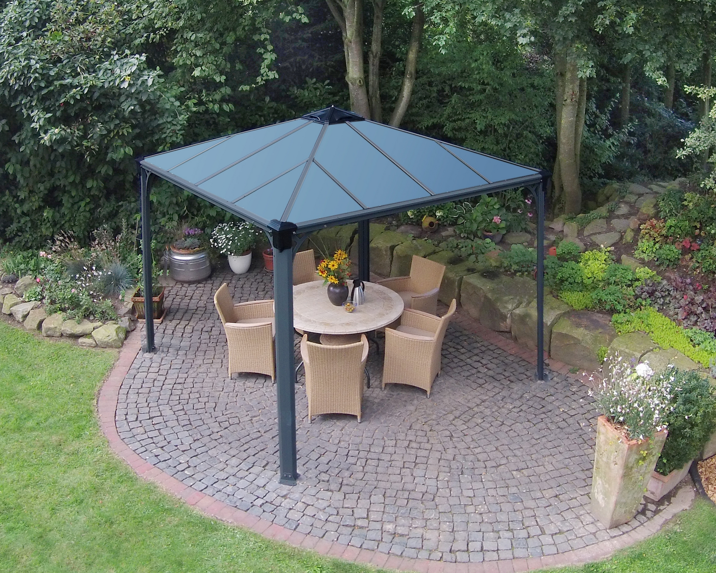 Pergola Palram Palermo 3000 3x3m harmaa