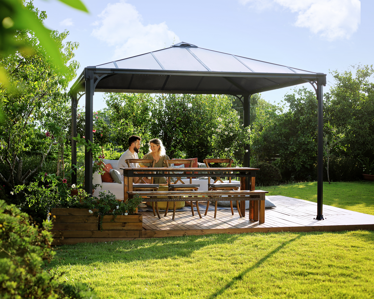 Pergola Palram-Canopia Palermo 3600 3,6x3,6m harmaa
