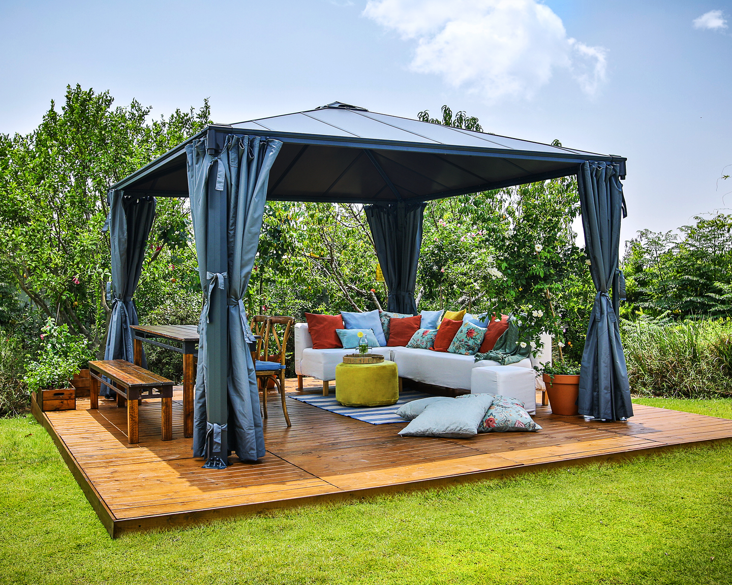 Pergola Palram-Canopia Palermo 3600 3,6x3,6m harmaa