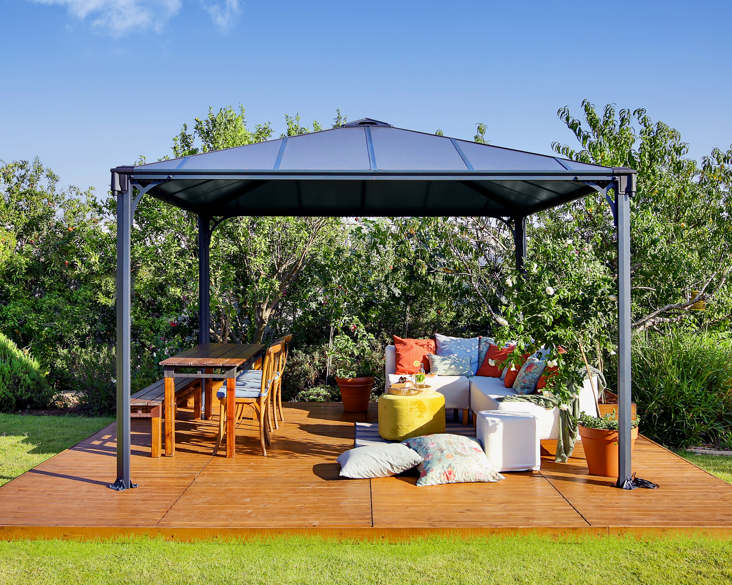 Pergola Palram-Canopia Palermo 3600 3,6x3,6m harmaa