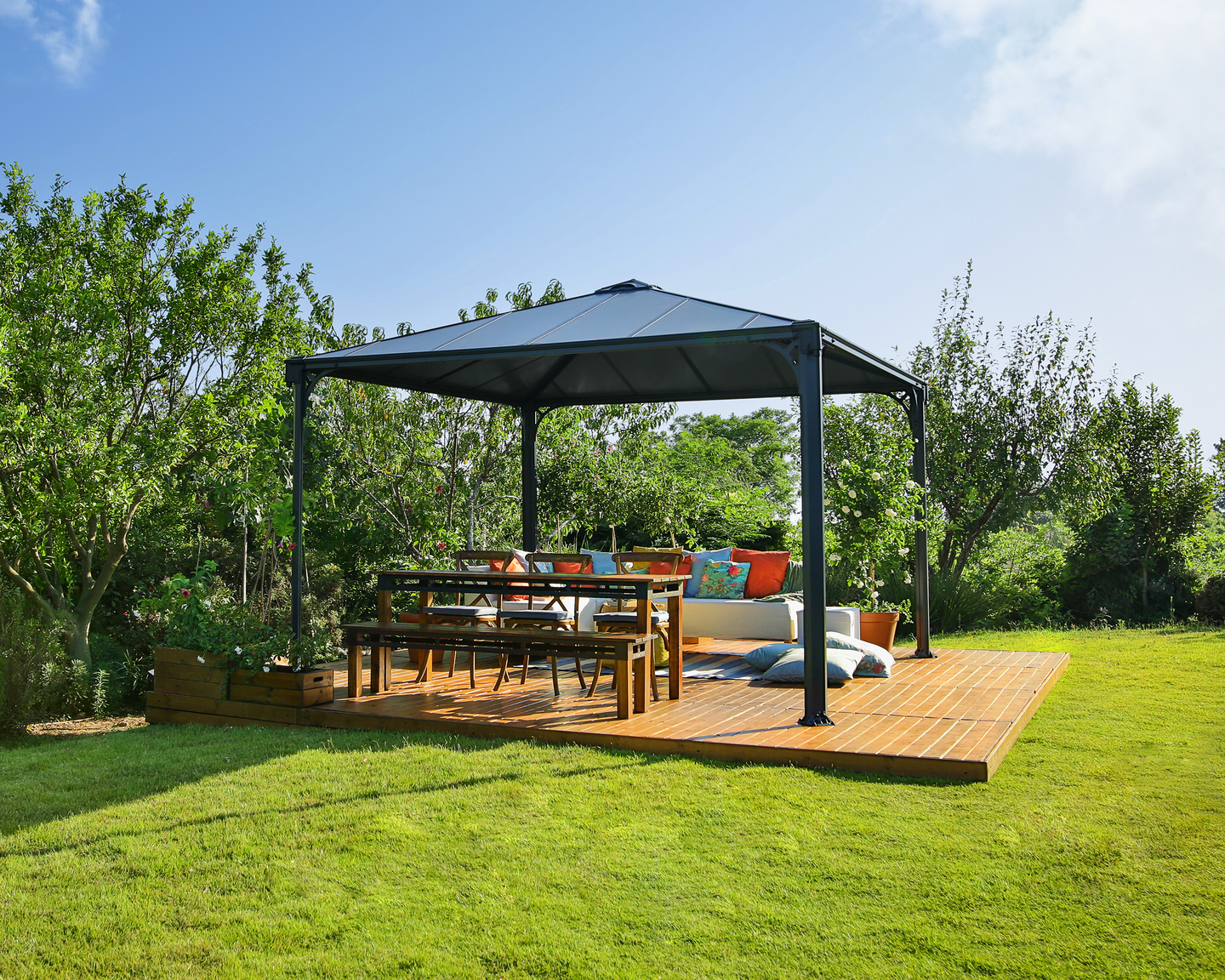 Pergola Palram-Canopia Palermo 3600 3,6x3,6m harmaa