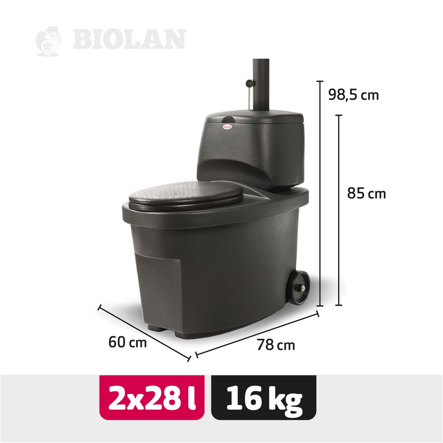 Kuivikekäymälä Biolan erotteleva harmaa