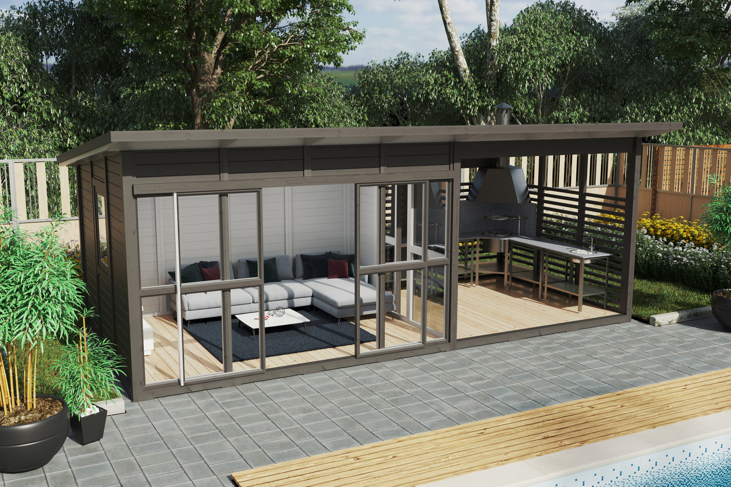 Villa Kaunissaari terassilla 17m2