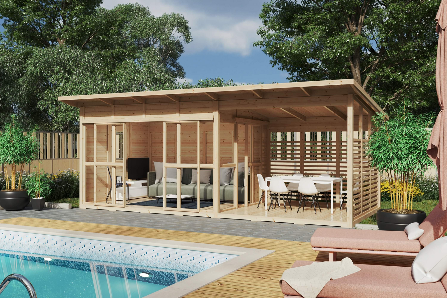 Villa Kaunissaari terassilla 17m2