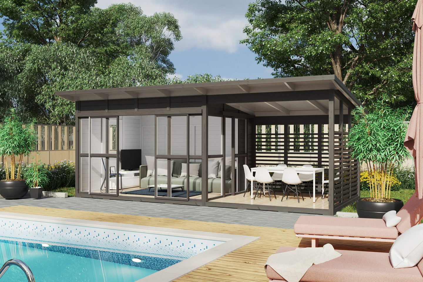 Villa Kaunissaari terassilla 17m2