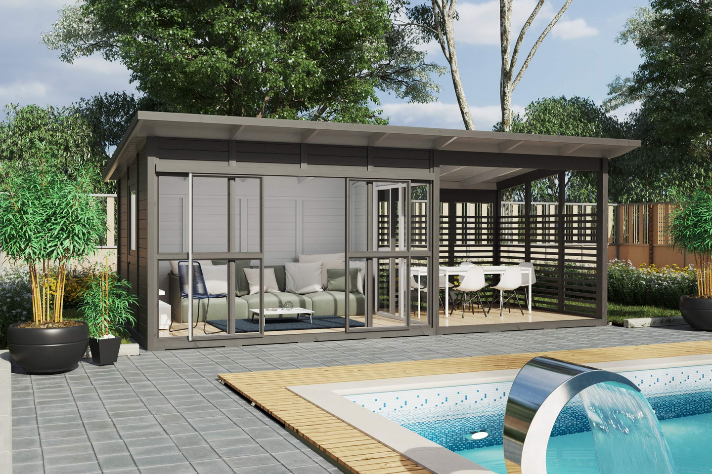 Villa Kaunissaari terassilla 17m2