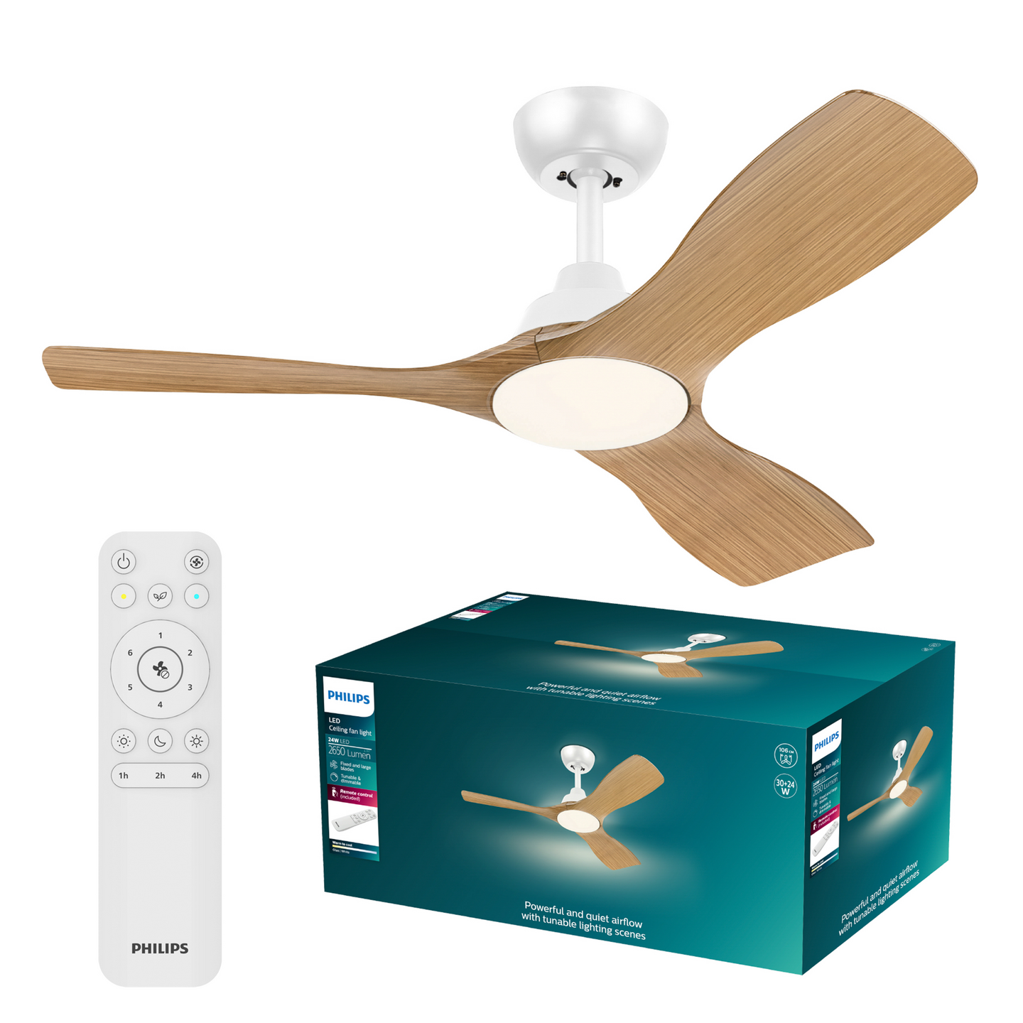 Tuuletinvalaisin Philips Olas 42' 1060x310mm 54W 3000-6500K 2650lm