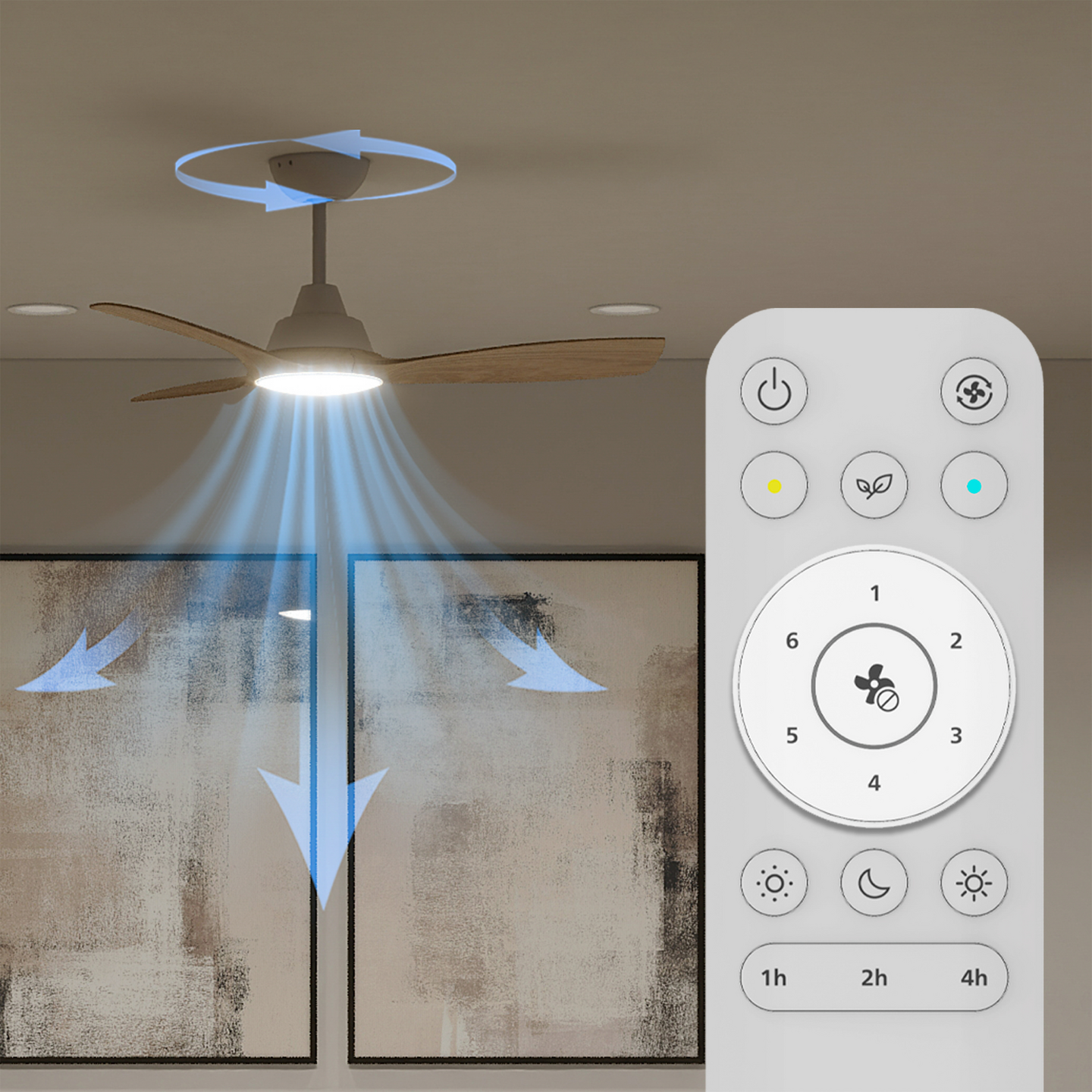 Tuuletinvalaisin Philips Olas 42' 1060x310mm 54W 3000-6500K 2650lm