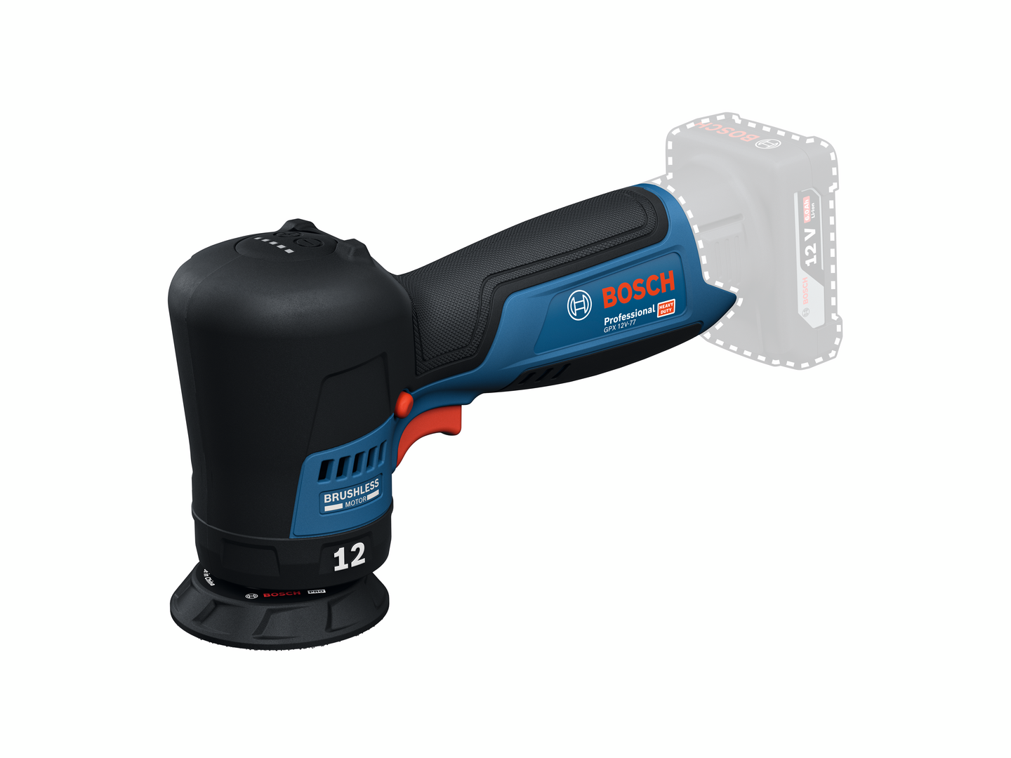 Akkuepäkeskokiillotuskone Bosch PRO GPX 12V-77 Solo